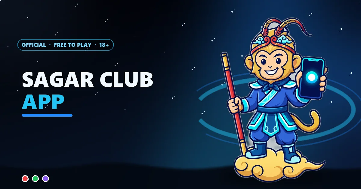 Sagar Club ऐप गाइड के लिए बादल पर फ़ोन पकड़े मंकी किंग मैस्कॉट