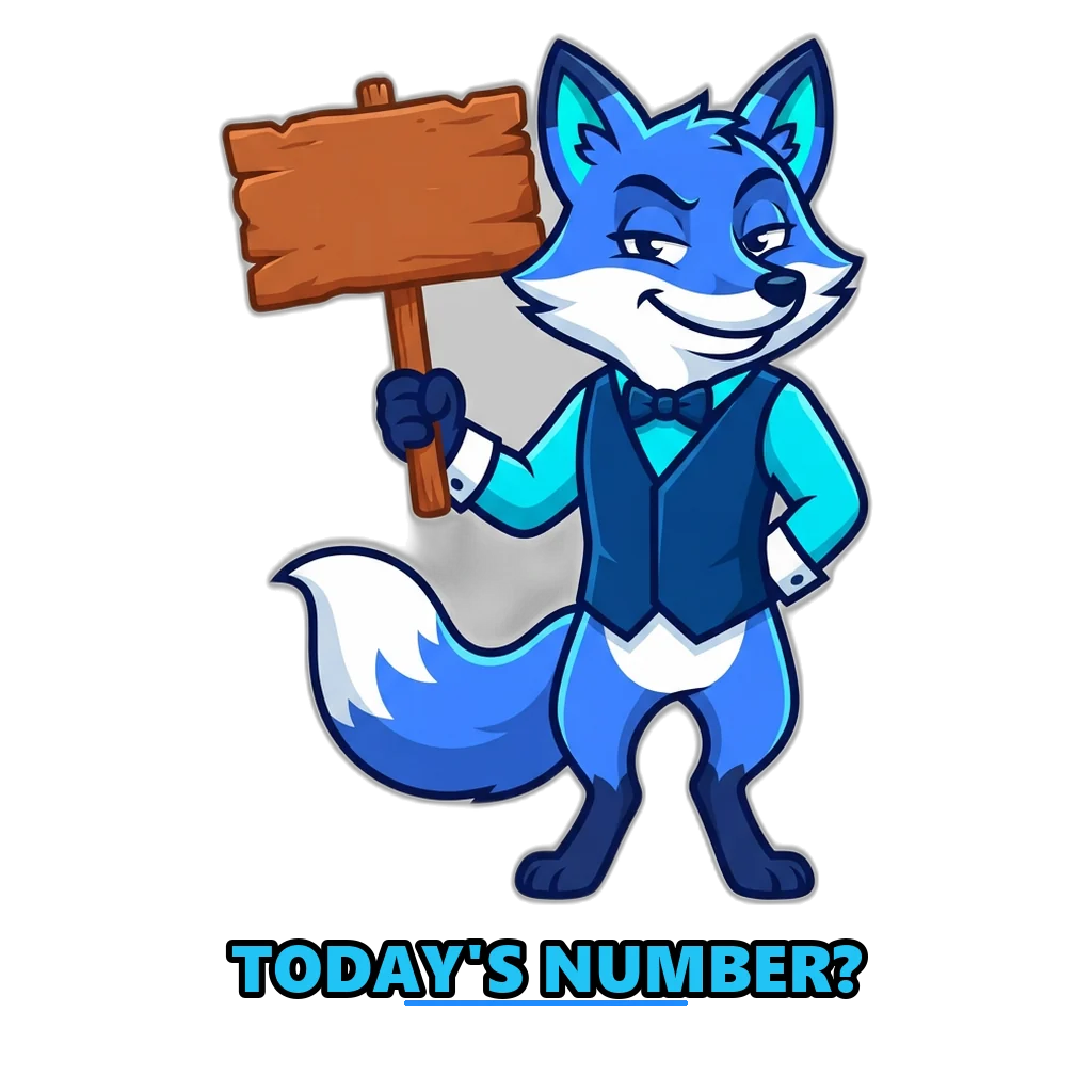 Fox trickster holding a fake today's number sign