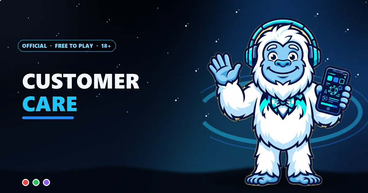 Yeti mascot in a headset waving for the Sagar Club customer care guide