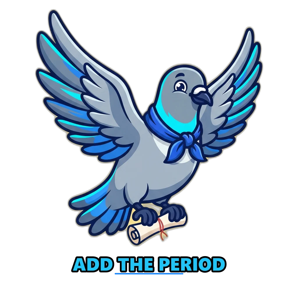 Carrier pigeon delivering a feedback note with a round period number