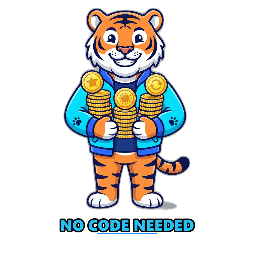 Lucky tiger stacking the three free coin piles of the Sagar Club game