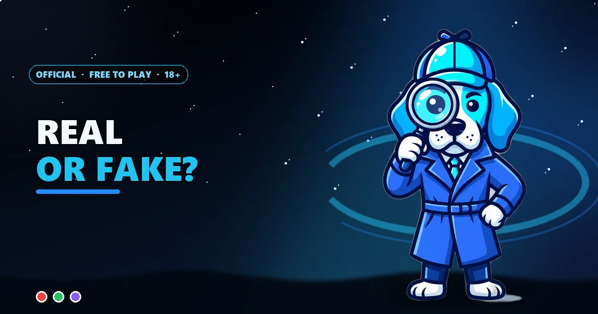 Detective hound with a magnifying glass for the Sagar Club real or fake checks